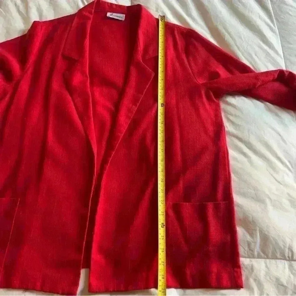 Vtg 90s Joanna Red Oversized Blazer - Large - Picture 7 of 7